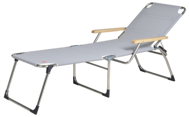 FIAM® Liegestuhl AMIGO 40+ Grau mit Armlehnen/Eschenholz